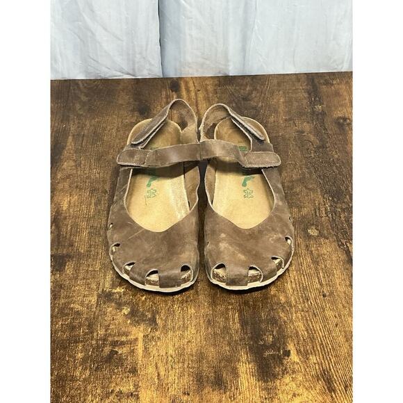 BioNatura SOLO Leather Mary Jane Closed Toe Sandals Size 7/38 Cork Brown - Picture 2 of 14